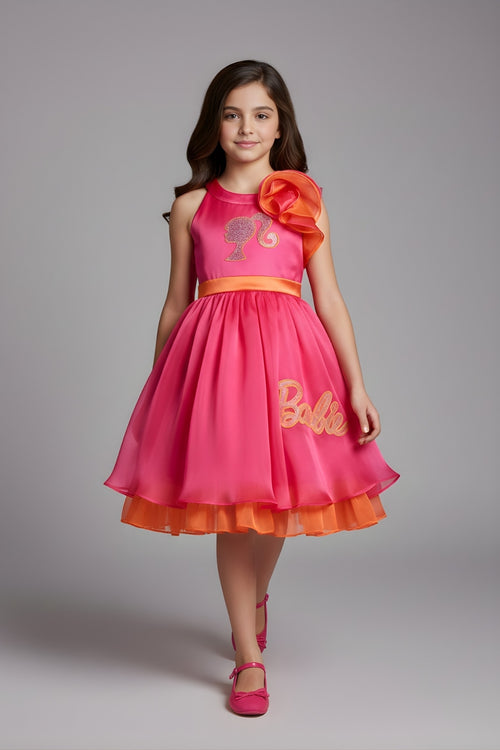 Barbie Hot Pink & Orange Party Dress BAF313