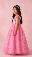 Barbie Pink Sequin Net Leopard Print Party Dress BAG401