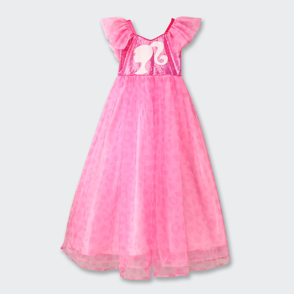Barbie Pink Sequin Leopard Print Party Dress BAG401