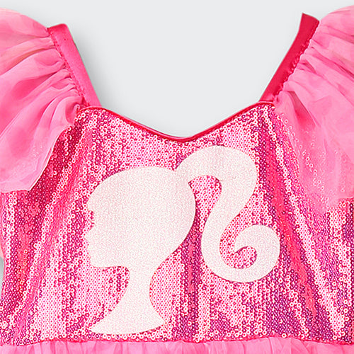 Barbie Pink Sequin Leopard Print Party Dress BAG401