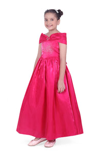 Barbie Hot Pink Party Gown for Girls – Premium Kids Fashion
