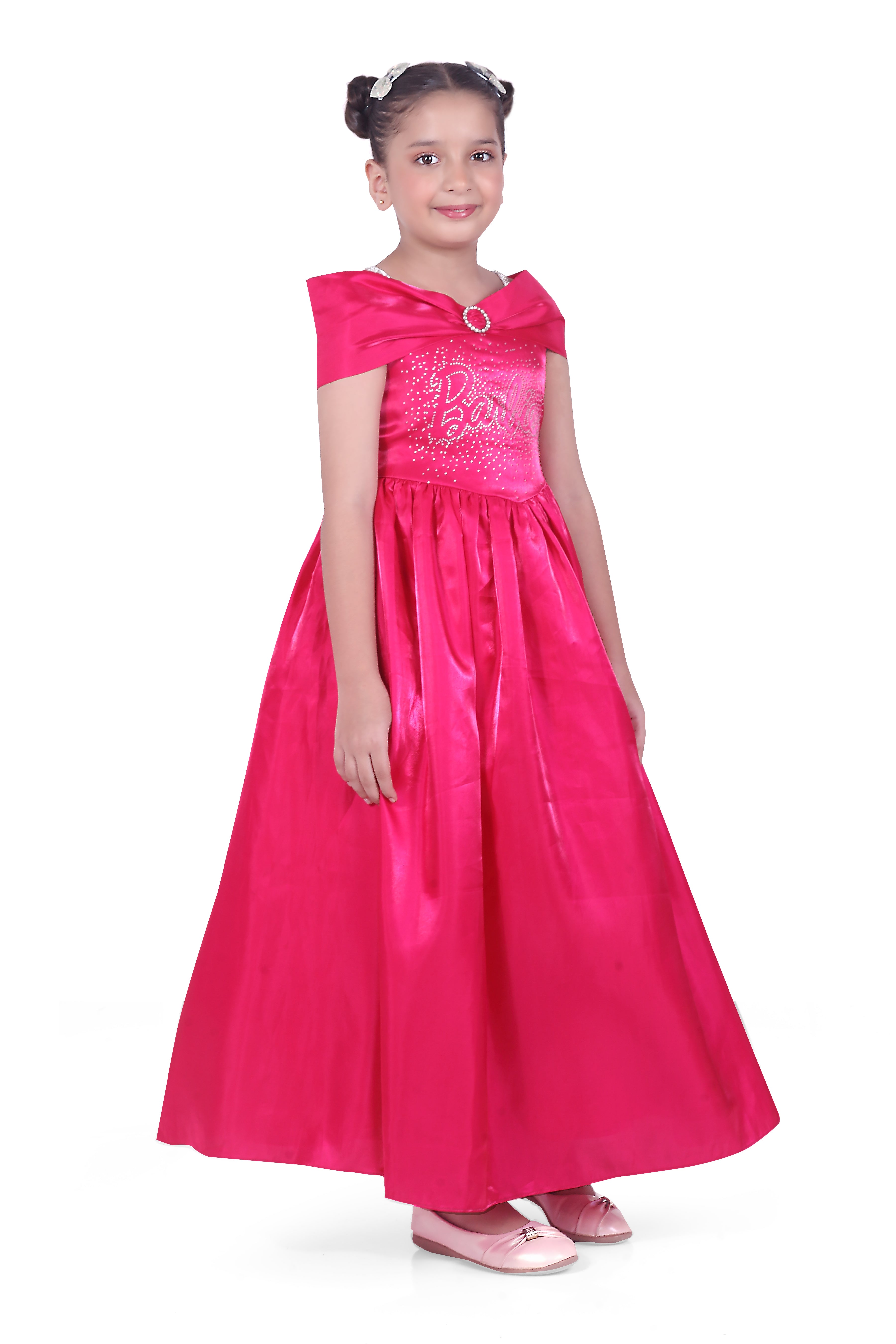 Barbie Hot Pink Party Gown for Girls – Premium Kids Fashion