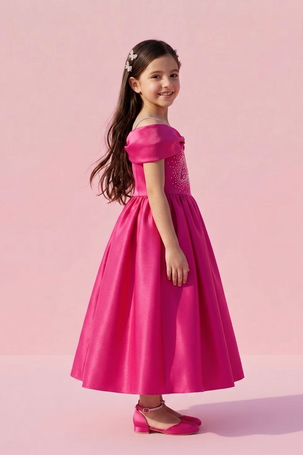 Girls Barbie Pink Party Dress BAG431