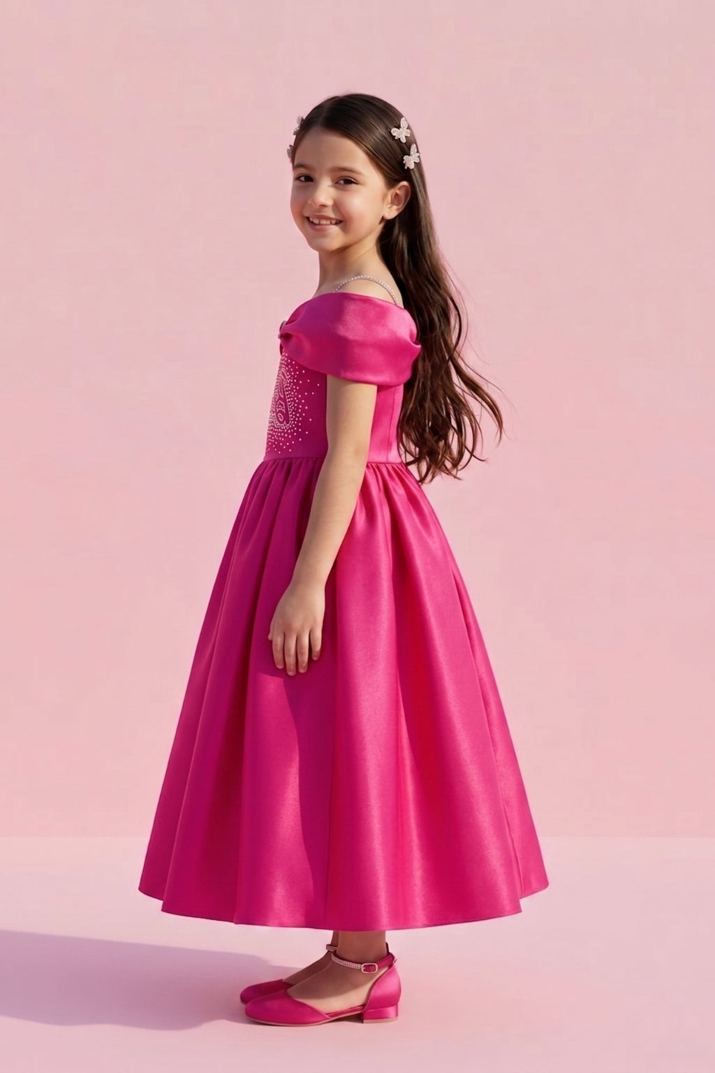 Girls Barbie Pink Party Dress BAG431