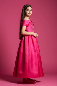 Barbie Girl Hot Pink Party Gown for Girls – Premium Kids Fashion