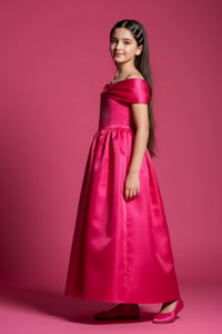 Barbie Girl Hot Pink Party Gown for Girls – Premium Kids Fashion