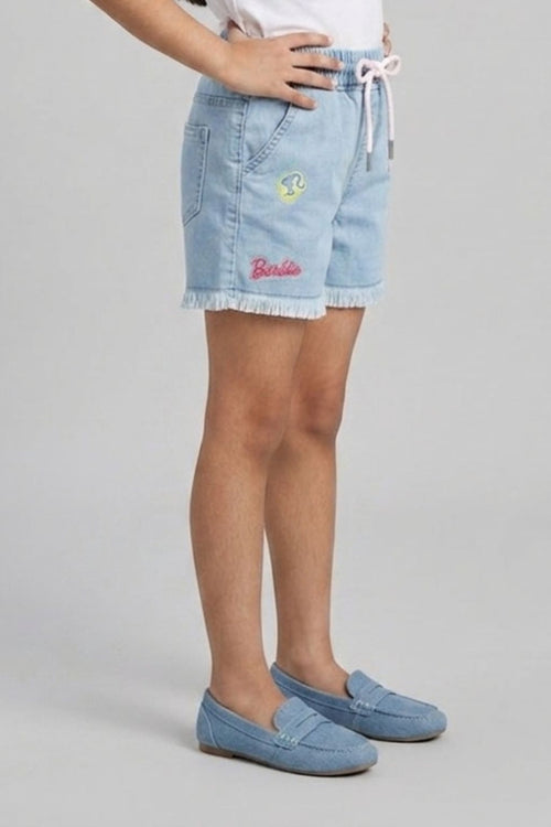 Barbie Light Blue Denim Drawstring Shorts BAH601