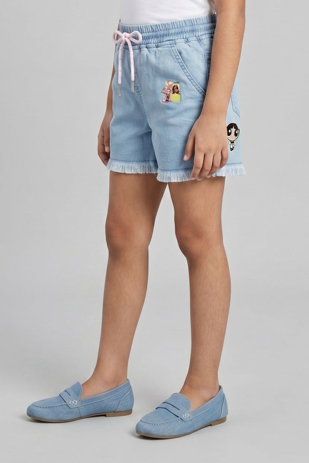 Barbie Light Blue Denim Drawstring Shorts BAH601