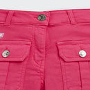Barbie Hot Pink Cotton Utility Pocket Shorts For Girls | Stylish Summer Casual Wear | Kids | Tiny Girl India