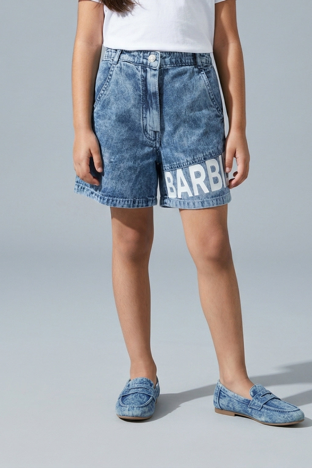 Barbie Blue Denim Logo Shorts BAH617