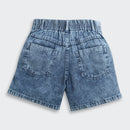 Barbie Blue Denim Logo Shorts For Girls | Trendy Summer Casual Wear | Kids | Tiny Girl India