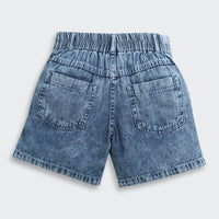 Barbie Blue Denim Logo Shorts For Girls | Trendy Summer Casual Wear | Kids | Tiny Girl India