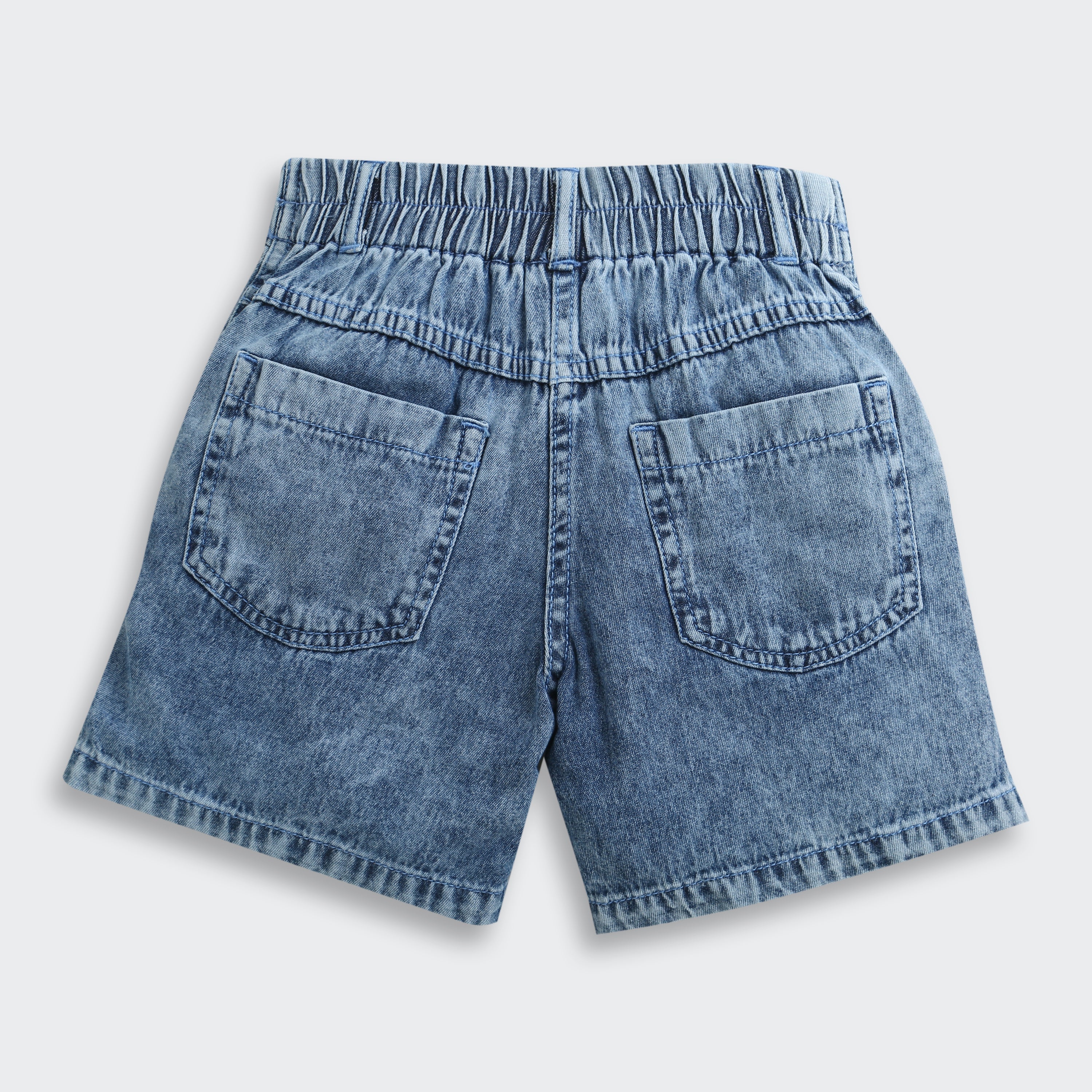 Barbie Blue Denim Logo Shorts For Girls | Trendy Summer Casual Wear | Kids | Tiny Girl India