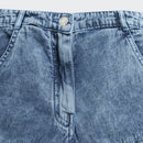 Barbie Blue Denim Logo Shorts For Girls | Trendy Summer Casual Wear | Kids | Tiny Girl India