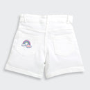 Barbie White Cotton Shorts For Girls | Stylish Summer Casual Wear With Logo Patch | Kids | Tiny Girl India