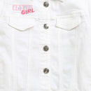 Barbie White Denim Jacket For Girls | Stylish Layering Casual Outerwear | Kids | Tiny Girl India