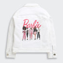 Barbie White Denim Jacket For Girls | Stylish Layering Casual Outerwear | Kids | Tiny Girl India