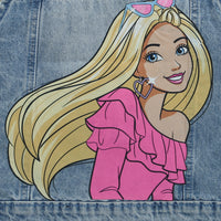 Barbie Blue Denim Sleeveless Jacket For Girls | Distressed Casual Layering Vest | Kids | Tiny Girl India