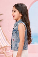 Barbie Blue Denim Sleeveless Jacket BAJ2033
