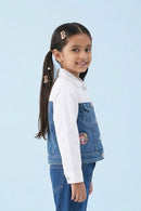 Barbie Blue And White Contrast Denim Jacket BAJ2049