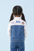 Barbie Blue And White Contrast Denim Jacket BAJ2049