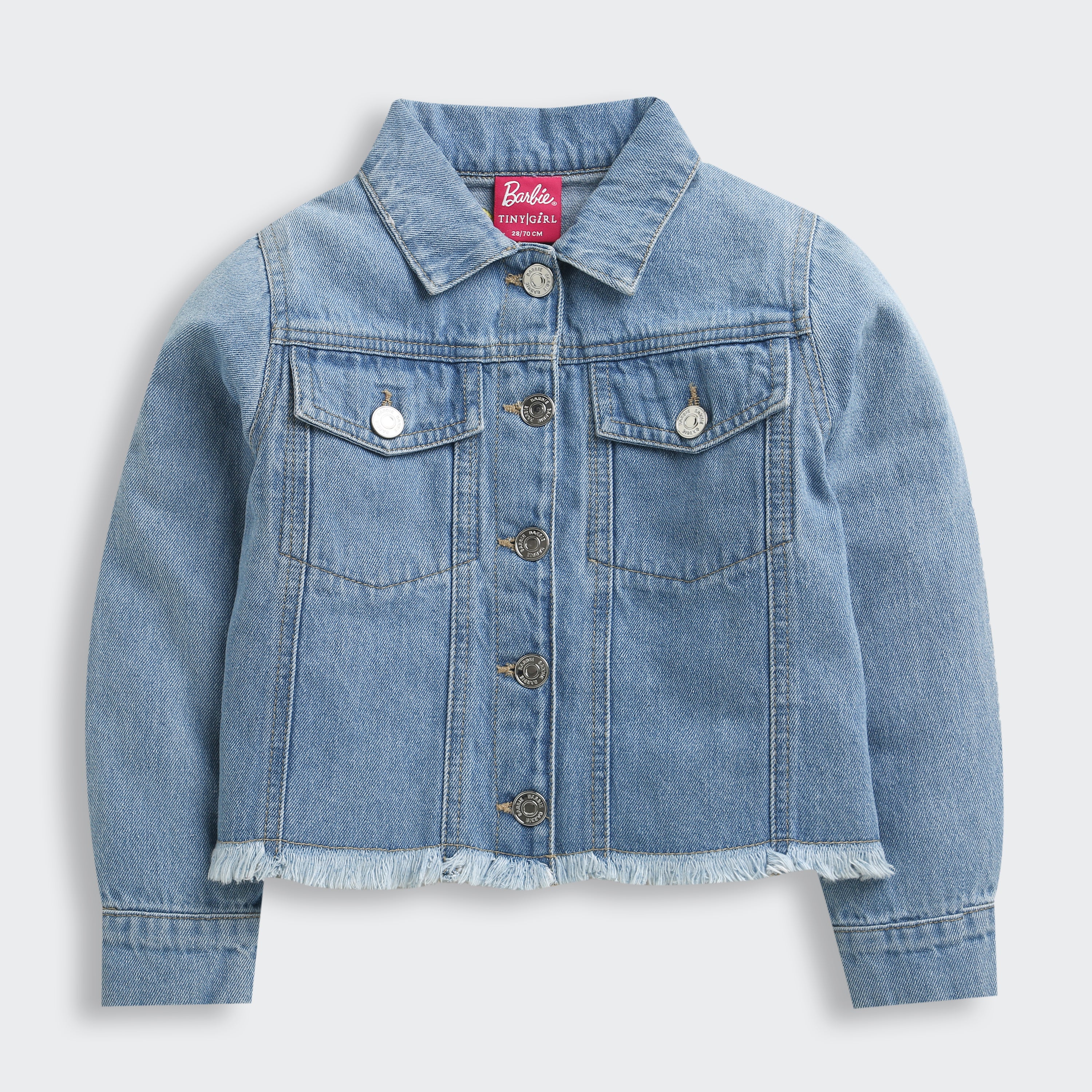 Barbie Classic Blue Denim Jacket For Girls | Casual Everyday Outerwear | Kids | Tiny Girl India