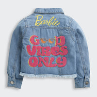 Barbie Classic Blue Denim Jacket For Girls | Casual Everyday Outerwear | Kids | Tiny Girl India