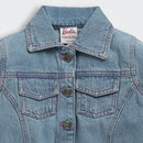 Barbie by Tiny Girl Cotton Full Sleeves Solid Pocket Detailed Jacket - Dark Blue