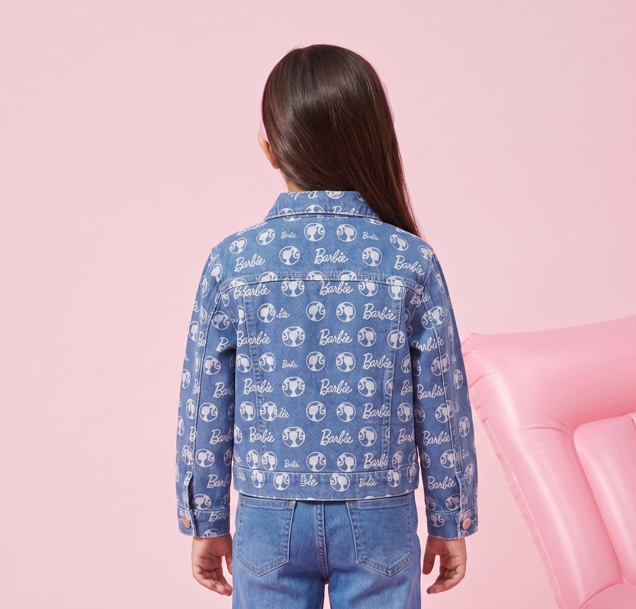 Barbie Blue Printed Denim Jacket BAJ2074