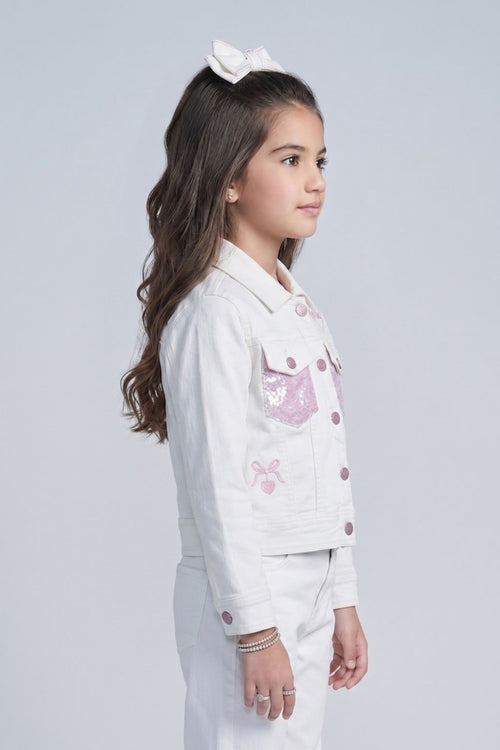 Barbie Girls White Denim Jacket BAJ2077