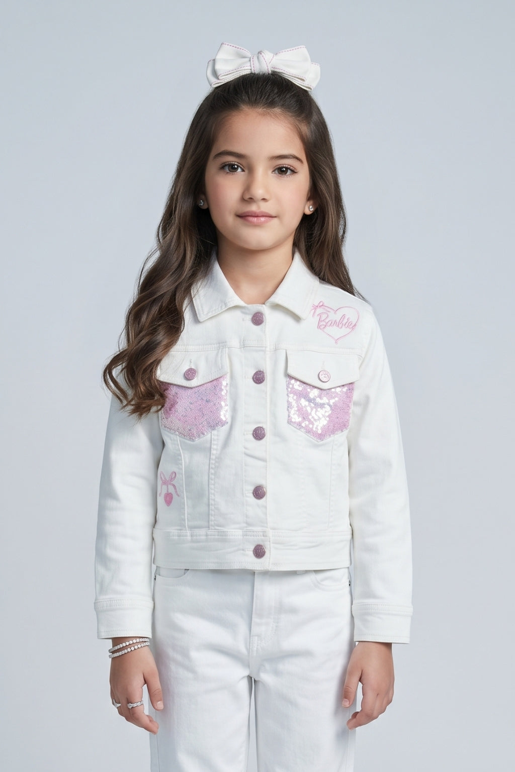 Barbie Girls White Denim Jacket BAJ2077