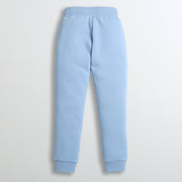 Barbie Sky Blue Fleece Jogger Pants For Girls | Soft Winter Track Bottoms | Kids | Tiny Girl India