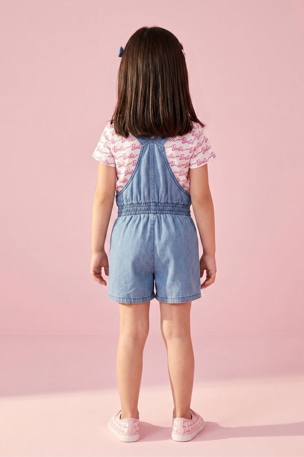 Barbie Printed T-Shirt Denim Dungaree Style BAJP105