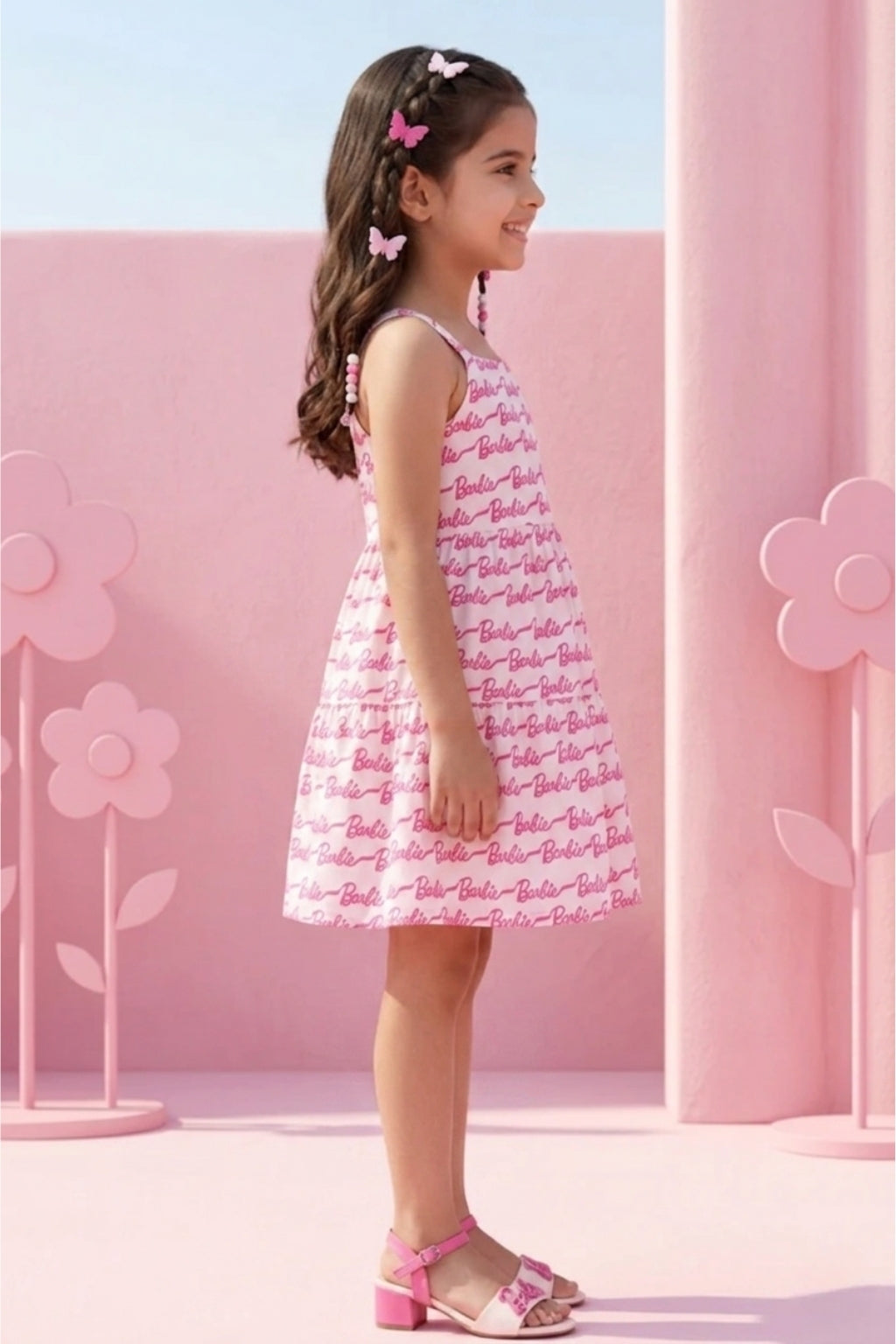 Barbie Spaghetti Strap Calf Length Midi BAM1109