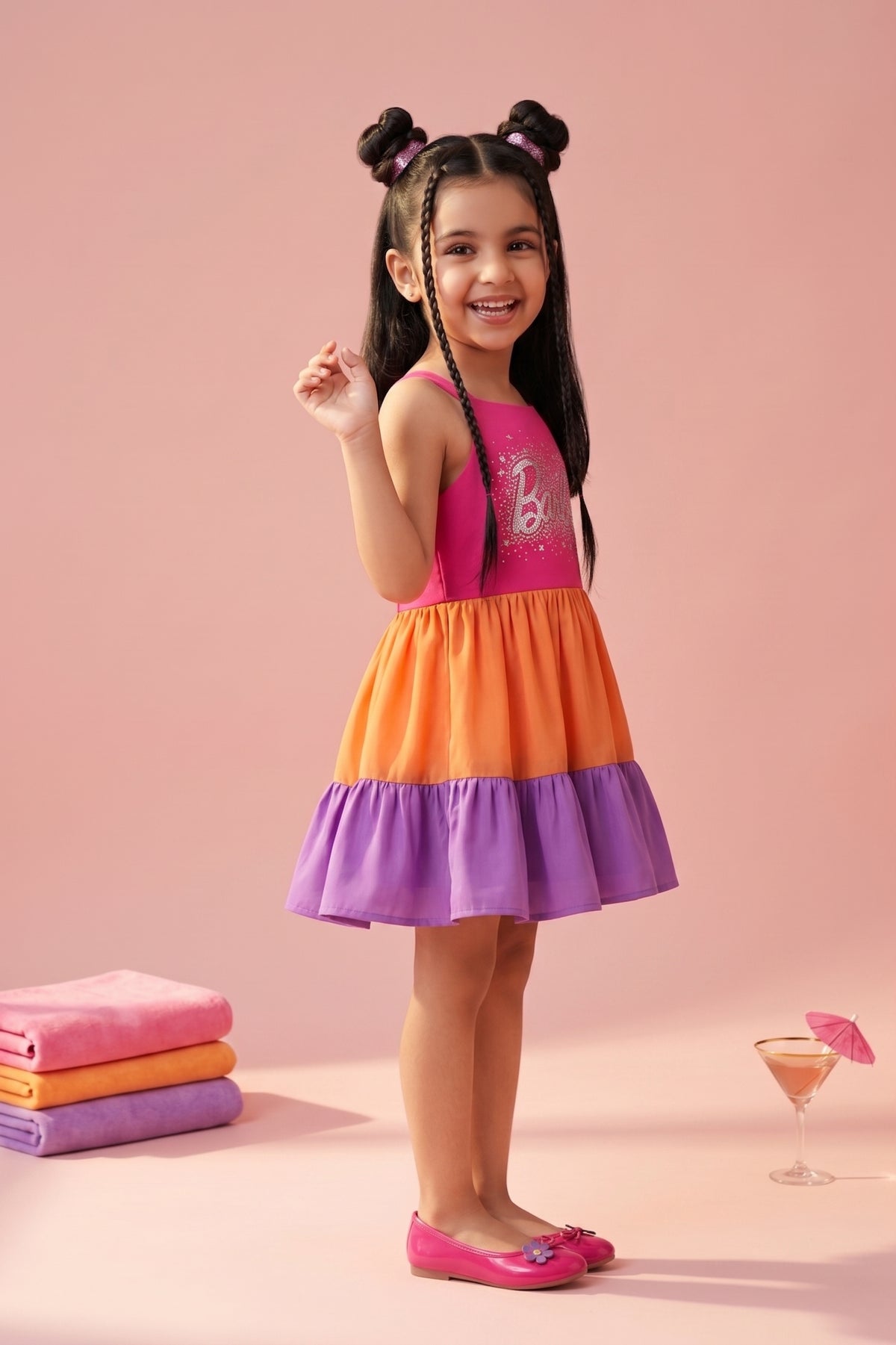Barbie Spaghetti Strap 3-Layered Midi BAM1120