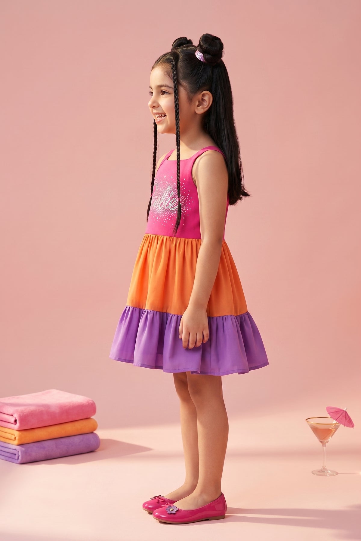Barbie Spaghetti Strap 3-Layered Midi BAM1120