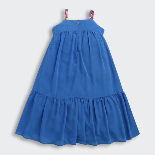 Elegant Barbie Pink Spaghetti Neck Midi Dress BAM1124