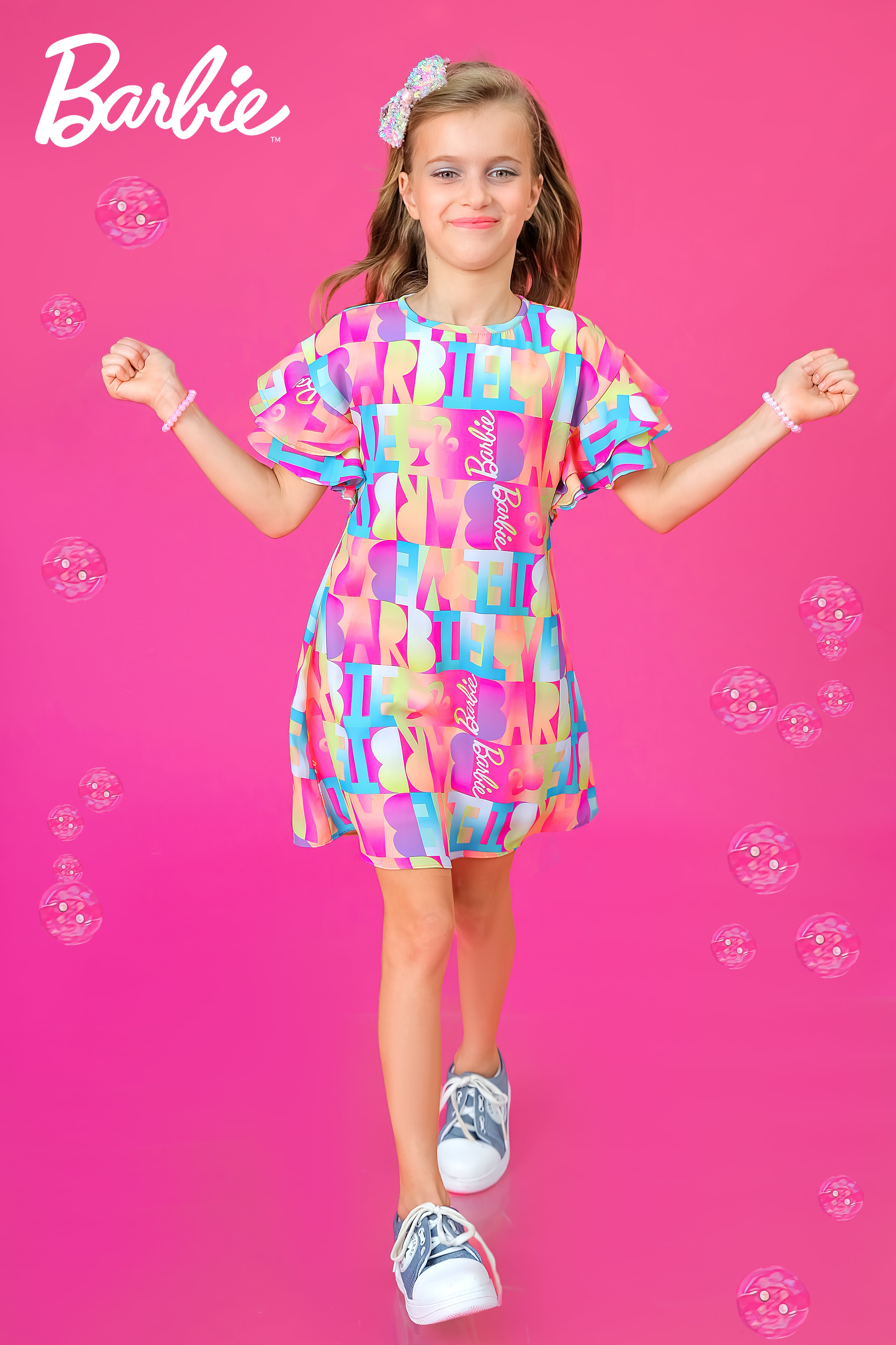 Barbie Round Neck Piped Midi 2-Layer | Trendy Girls Outfit Online | Kids