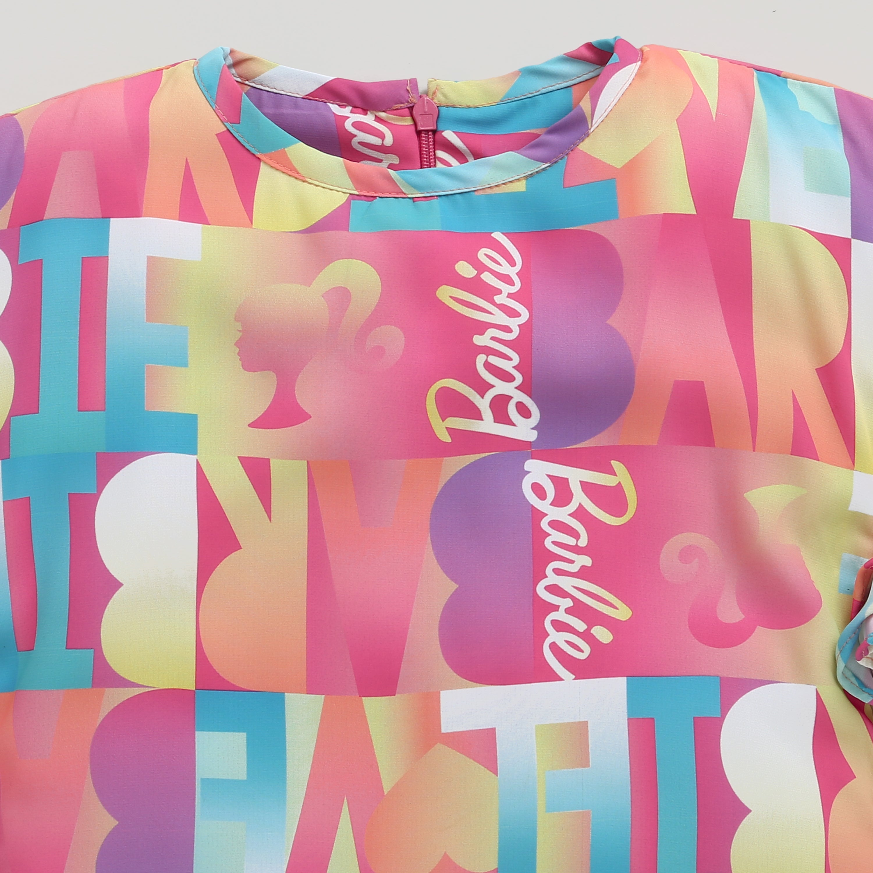 Barbie Round Neck Piped Midi 2-Layer | Trendy Girls Outfit Online | Kids