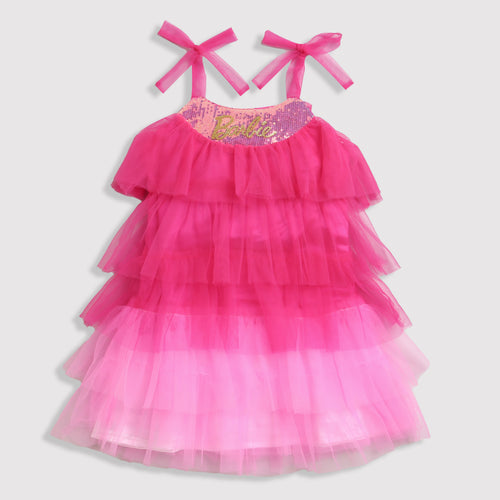 Barbie A-Line Midi Sequin Yoke Frill BAM1146