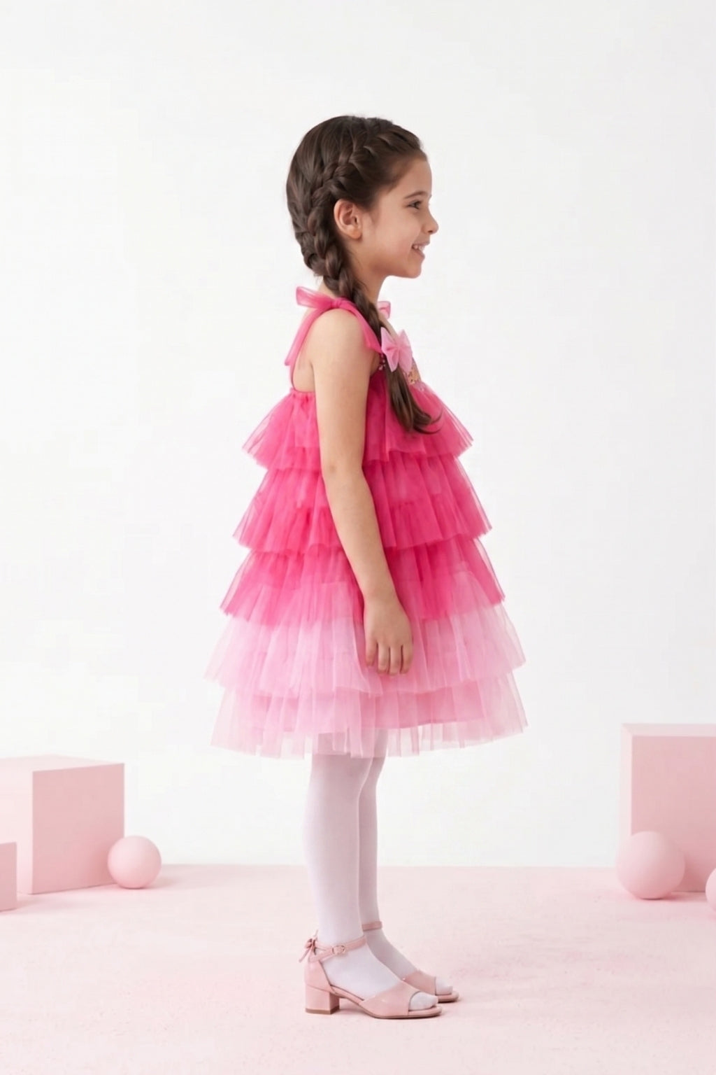 Barbie A-Line Midi Sequin Yoke Frill BAM1146