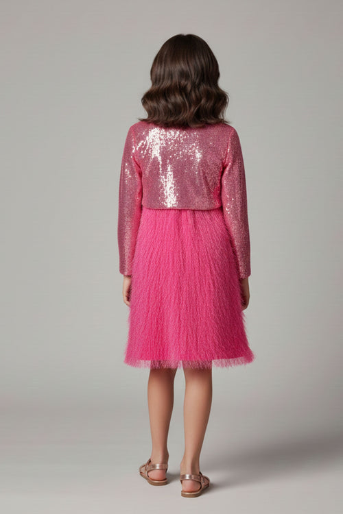 Girls Barbie Sequin Jacket Dress BAM1155