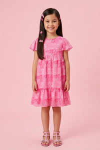 Barbie Printed Boat Neck Midi Dress BAM1186