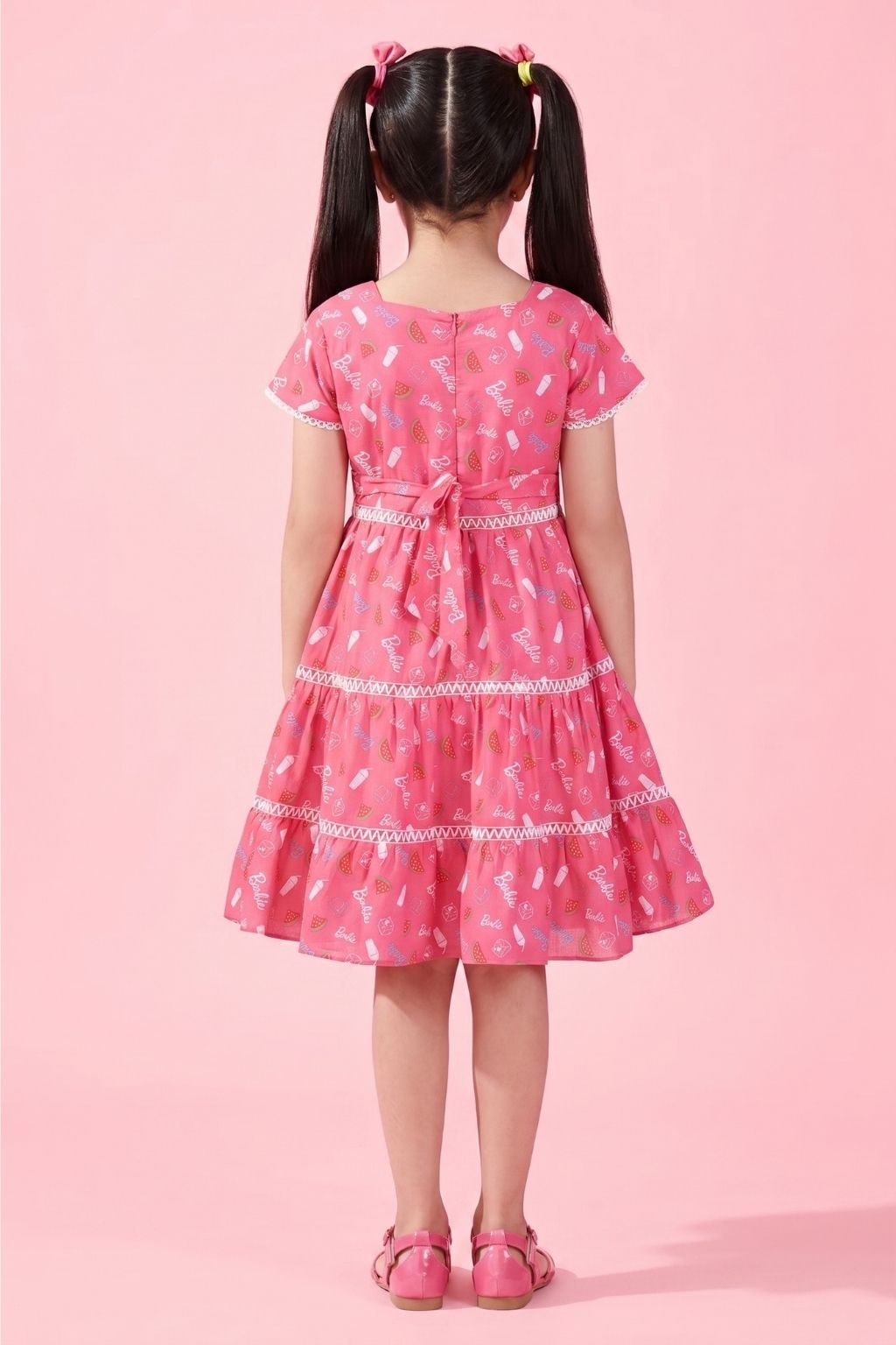 Barbie Printed Square Neck Midi Dress BAM1188