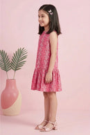 Barbie Pink Heart Print Sleeveless Dress BAM1193