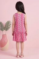 Barbie Pink Heart Print Sleeveless Dress BAM1193