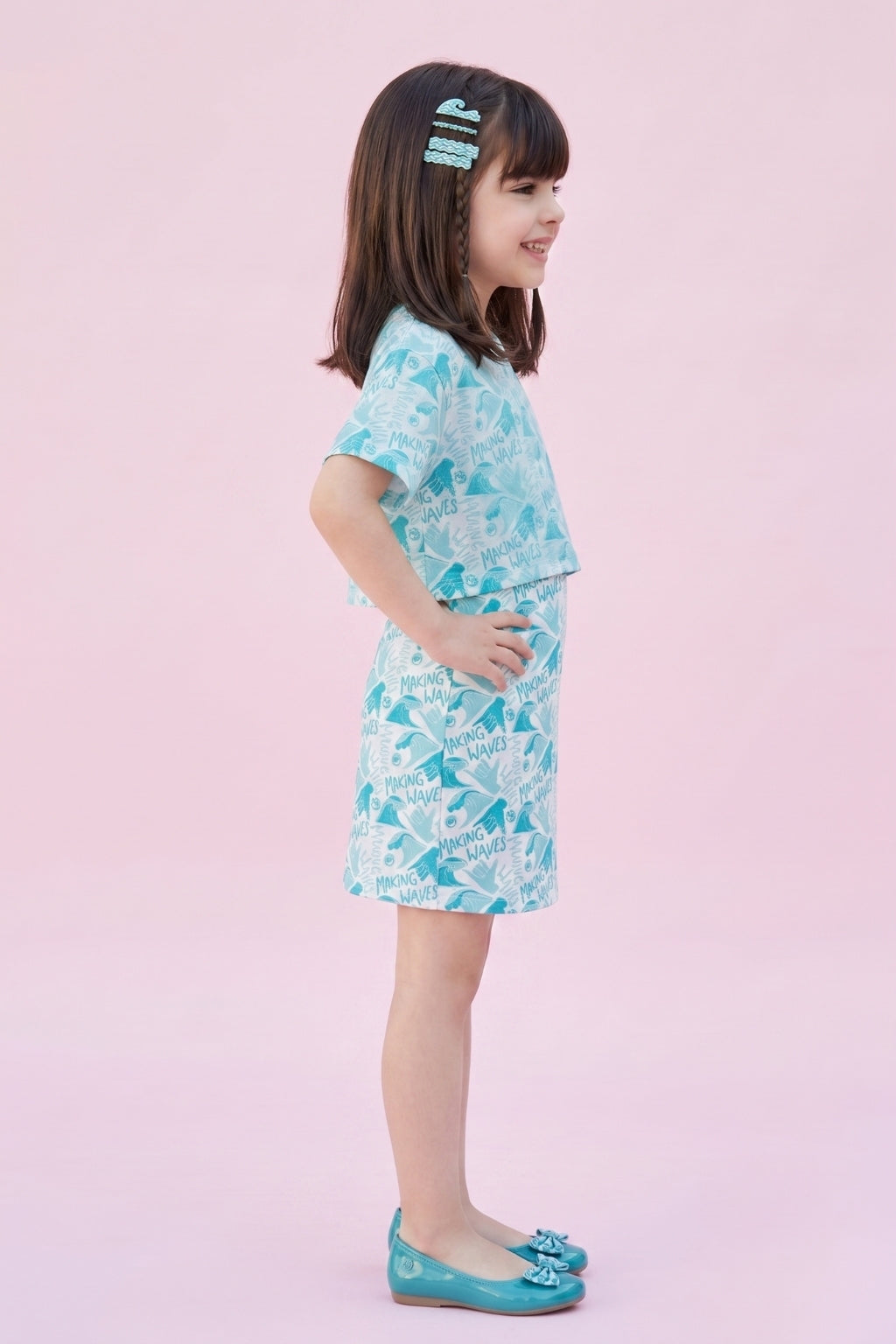 Barbie Blue Making Waves Printed Dress BAM1194