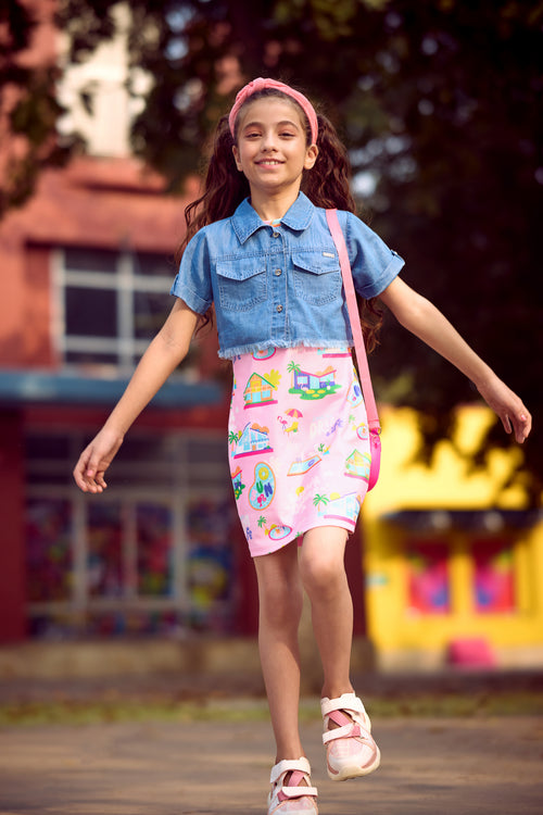 Barbie Light Pink Sleeveless Party Dress BAM1202