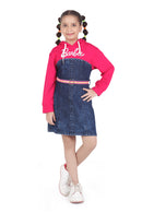 Barbie Graphic Hoodie with Belted Denim Dress