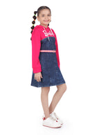 Barbie Graphic Hoodie with Belted Denim Dress